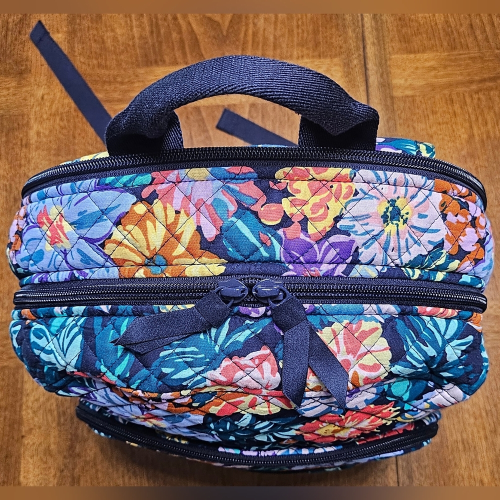 Vera Bradley Campus Backpack Happy Blooms Cotton NWT - Picture 4 of 7